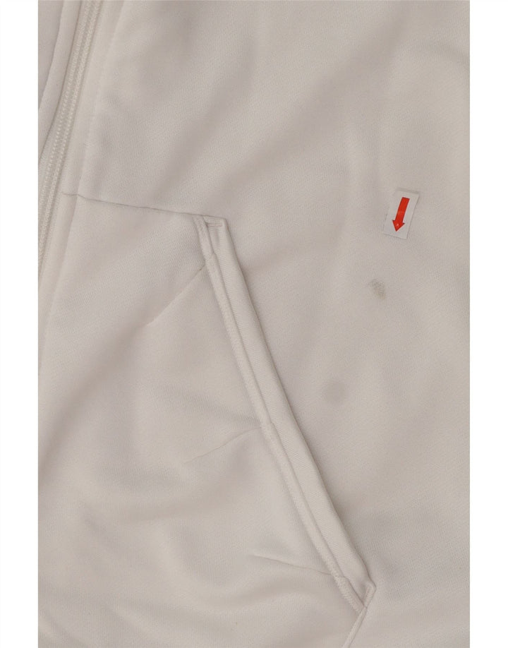ADIDAS Suéter con capucha y cremallera para mujer Reino Unido 40 Grande Blanco Colorblock Poliéster