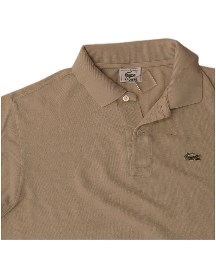 LACOSTE Polo para hombre talla 5 grande algodón beige