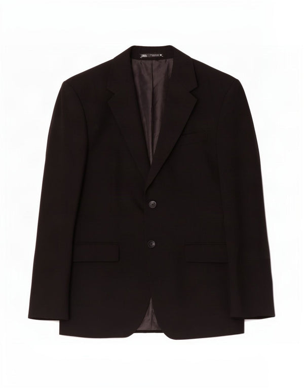 Zara Chaqueta Blazer De 2 Botones Para Hombre EU 48 Viscosa Negra Mediana