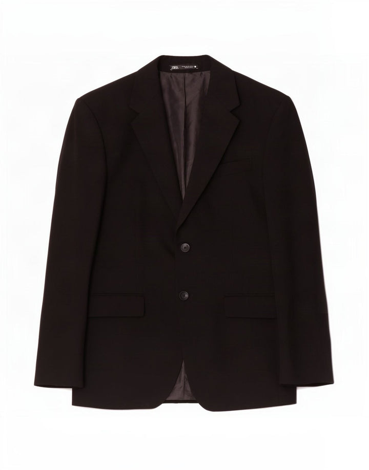 Zara Chaqueta Blazer De 2 Botones Para Hombre EU 48 Viscosa Negra Mediana