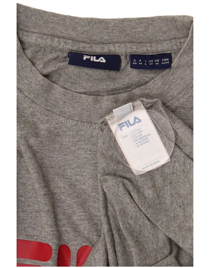 Fila Hombre Graphic Top Manga Larga Algodón Gris Medio