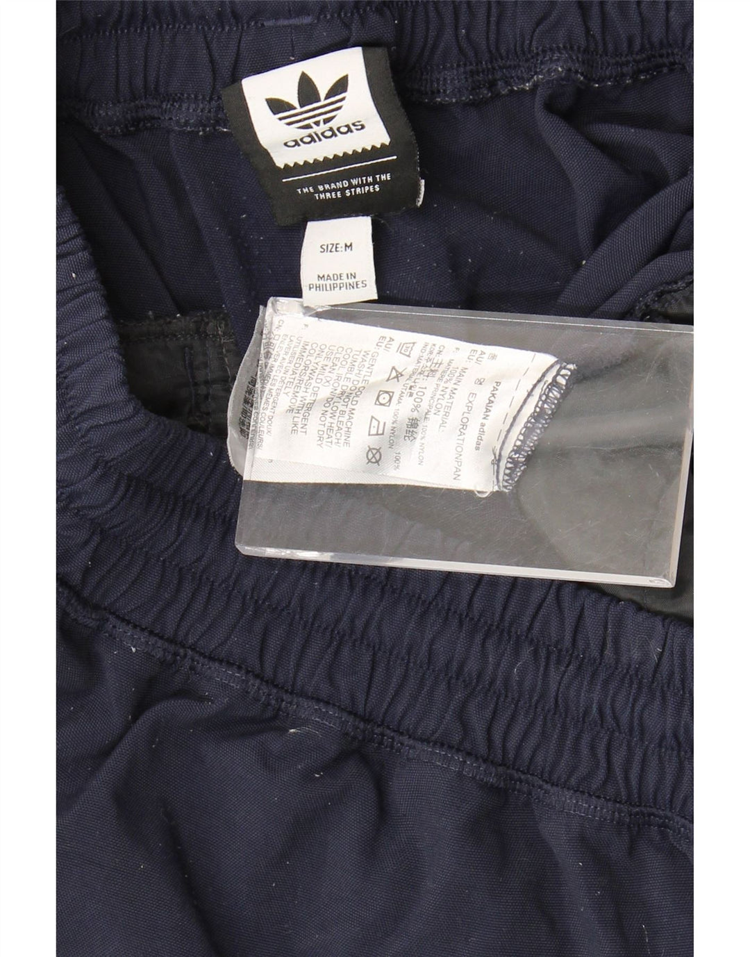 Adidas - Pantalones cortos deportivos para hombre, nailon azul marino mediano