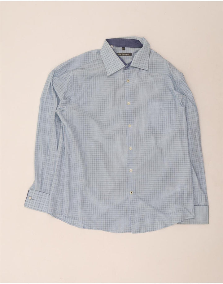 Ben Sherman Camisa formal para hombre XL Algodón a cuadros azules