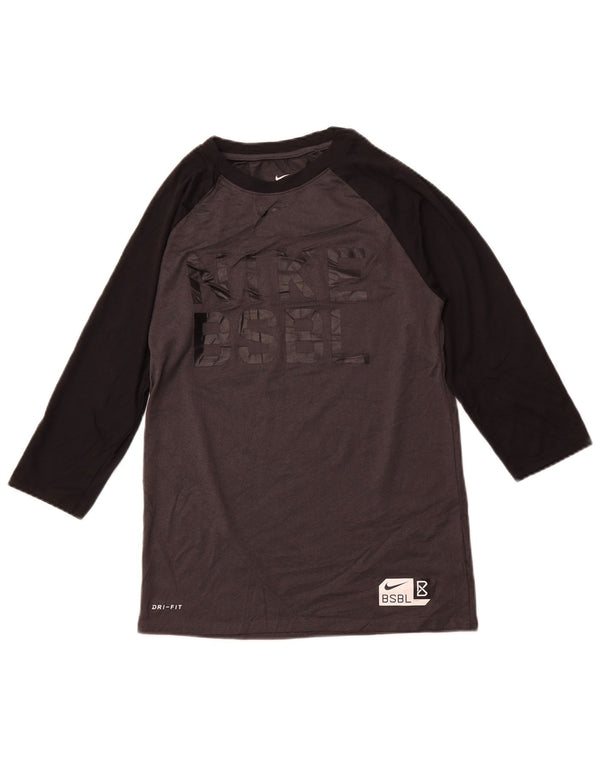 NIKE Camiseta gráfica de corte atlético para mujer UK 8 Small Grey Sports