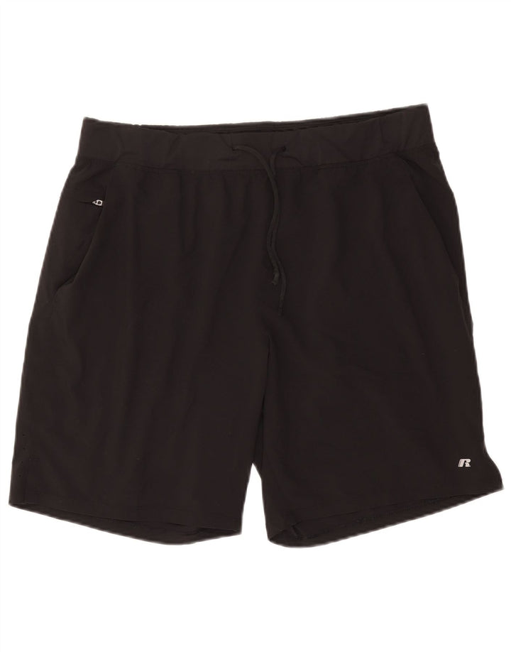 RUSSELL ATHLETIC Pantalones cortos deportivos Dri-Power para hombre Poliéster negro grande