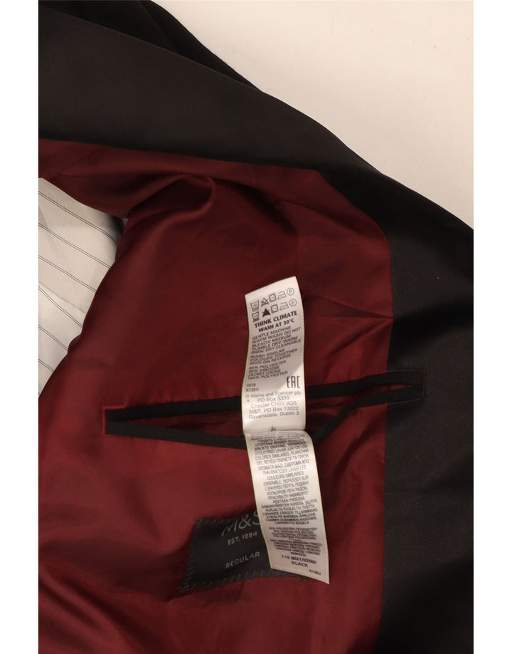 Marks & Spencer Chaqueta tipo blazer de corte regular con 2 botones para hombre UK 48 2XL Negro
