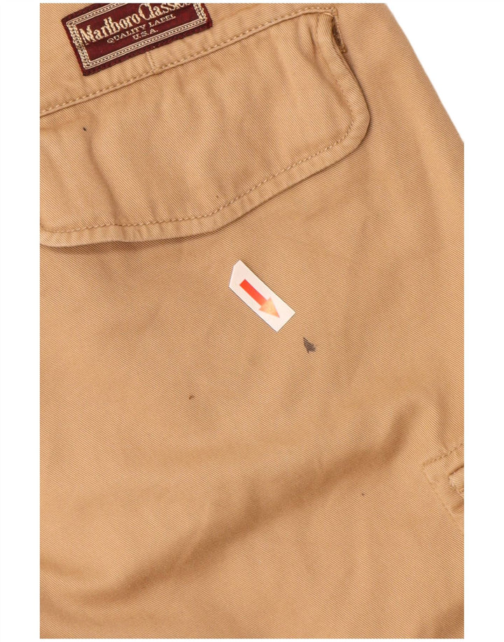 Marlboro Classics Pantalones cortos tipo cargo con clavijas para hombre EU 52 XL W32 Algodón beige