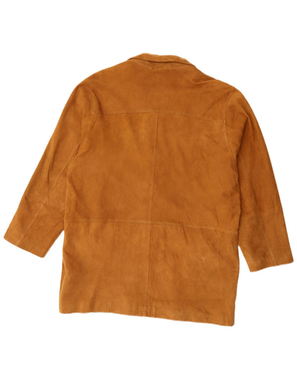 Vintage Womens Oversized Suede Jacket IT 46 Large Beige Leather
