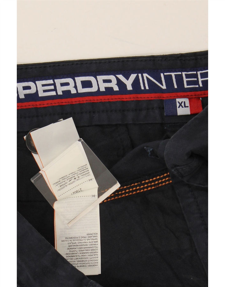 SUPERDRY Pantalones cortos chinos para hombre XL W38 Azul marino Algodón