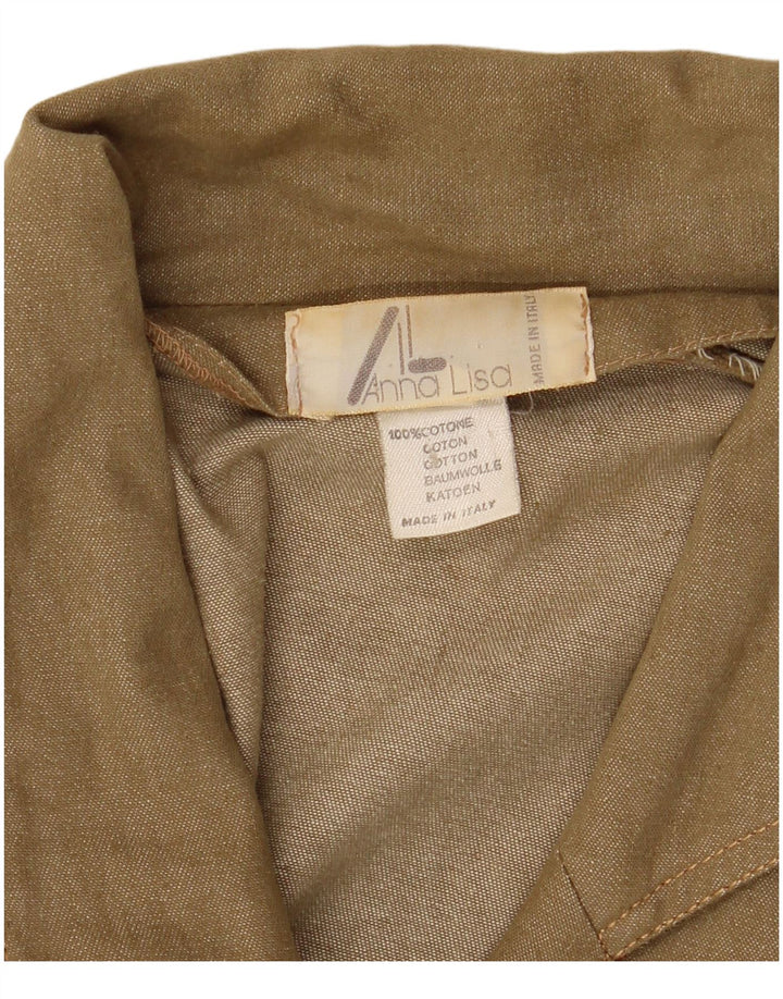 Vintage mujer longline 3 botones Blazer chaqueta IT 42 algodón verde medio