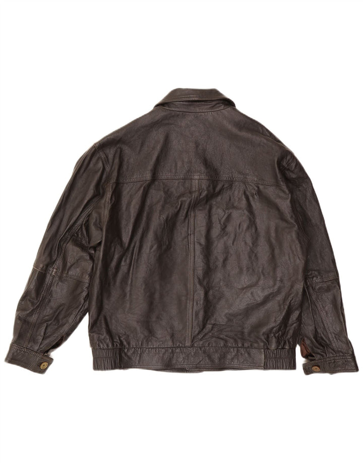 Mays Chaqueta de cuero para hombre IT 52 XL Cuero marrón