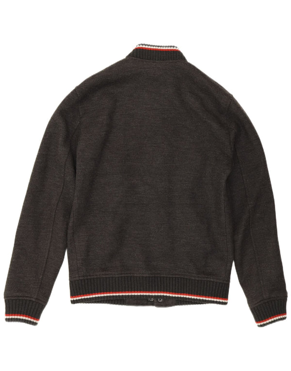 Superdry Chaqueta universitaria para hombre ES 38 Acrílico a rayas gris medio