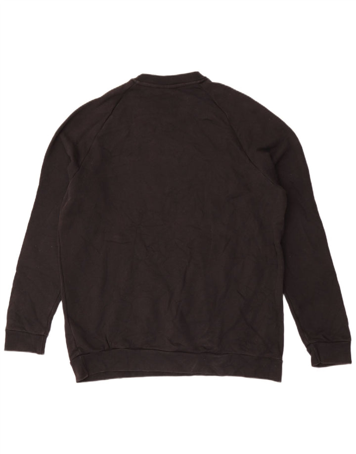 Adidas Hombre Sudadera Gráfica Jumper Grande Algodón Negro