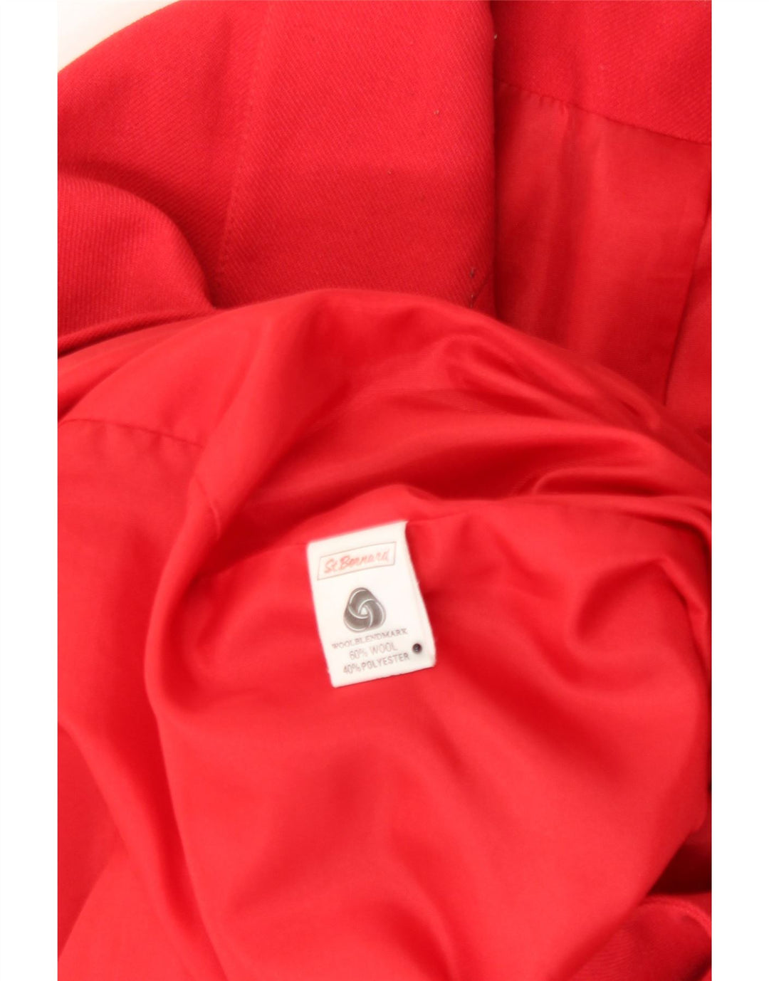 ST. BERNARD Womens Longline 2 Button Blazer Jacket UK 18 XL Red Wool Vintage St. Bernard and Second-Hand St. Bernard from Messina Hembry 