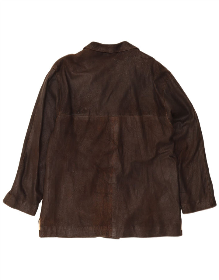 CONBIPEL Mens Leather Jacket UK 36 Small Brown Leather