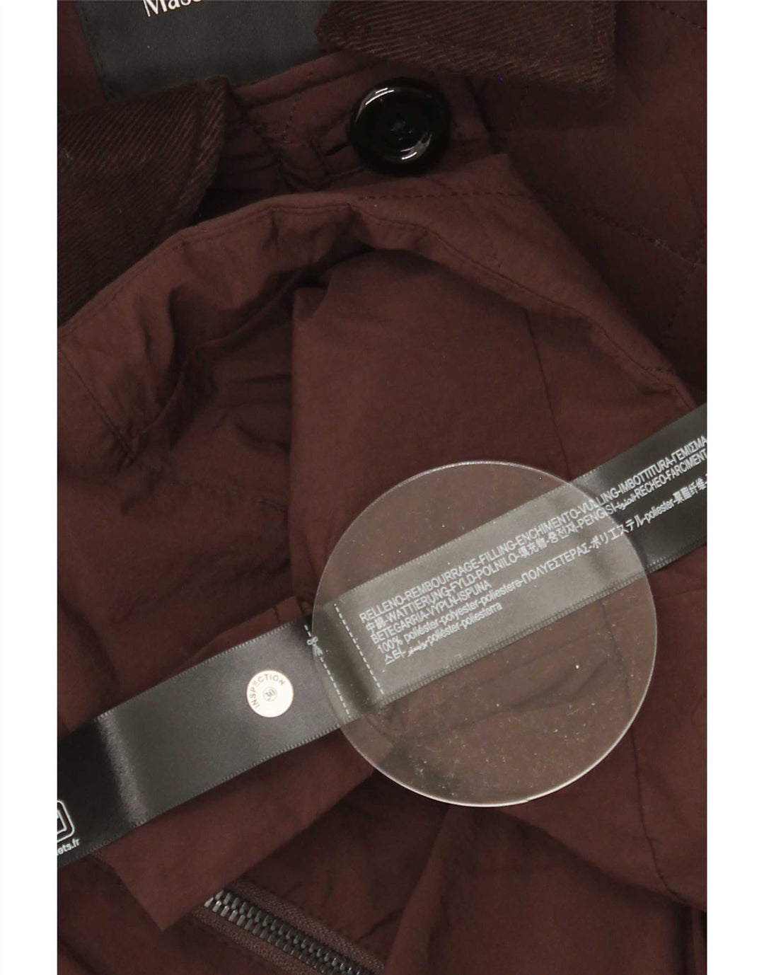 Massimo Dutti Chaqueta Acolchada Extragrande Mujer UK 10 Small Marrón Poliéster