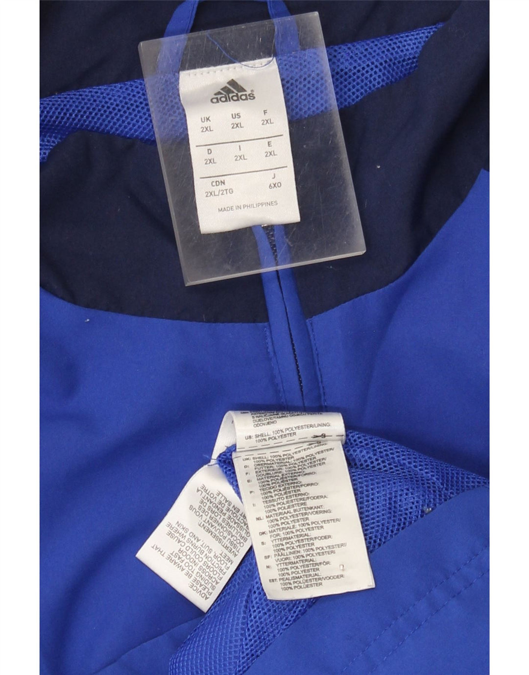 Adidas - Chaqueta de chándal para hombre, talla 2XL, color azul, poliéster