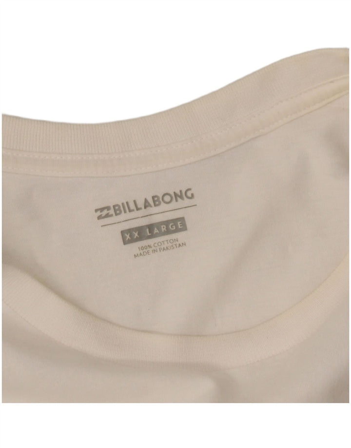 BILLABONG Mens T-Shirt Top 2XL White Cotton