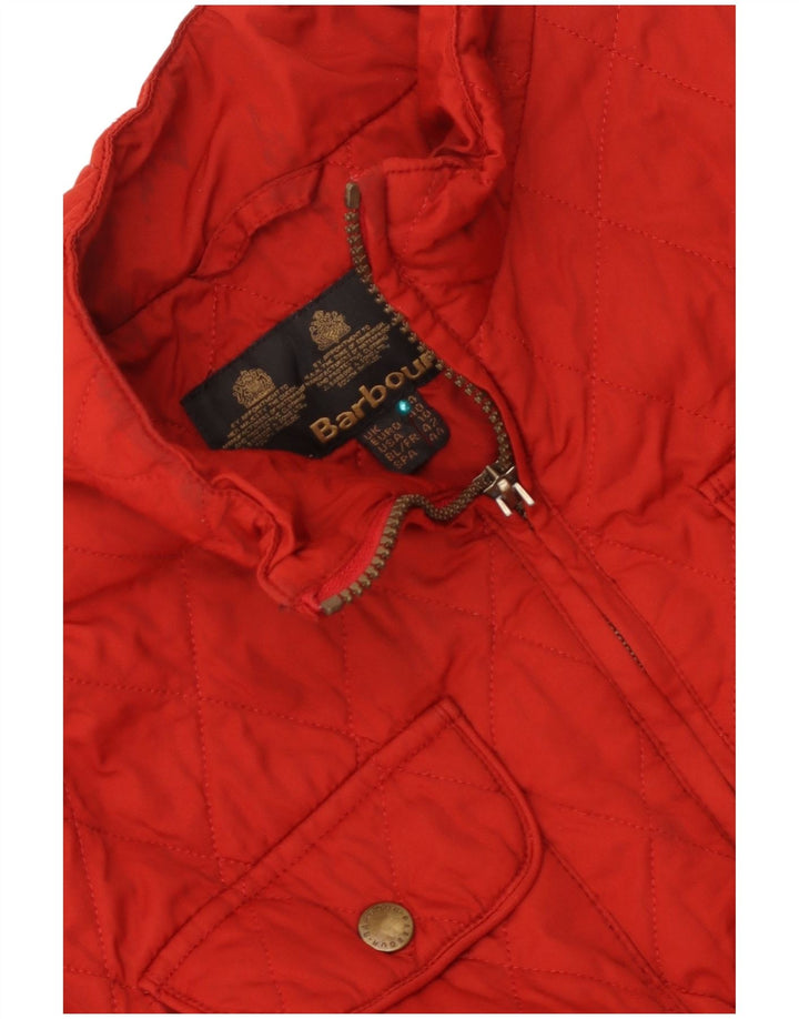 Barbour Chaqueta acolchada para mujer Reino Unido 44 Poliéster rojo grande