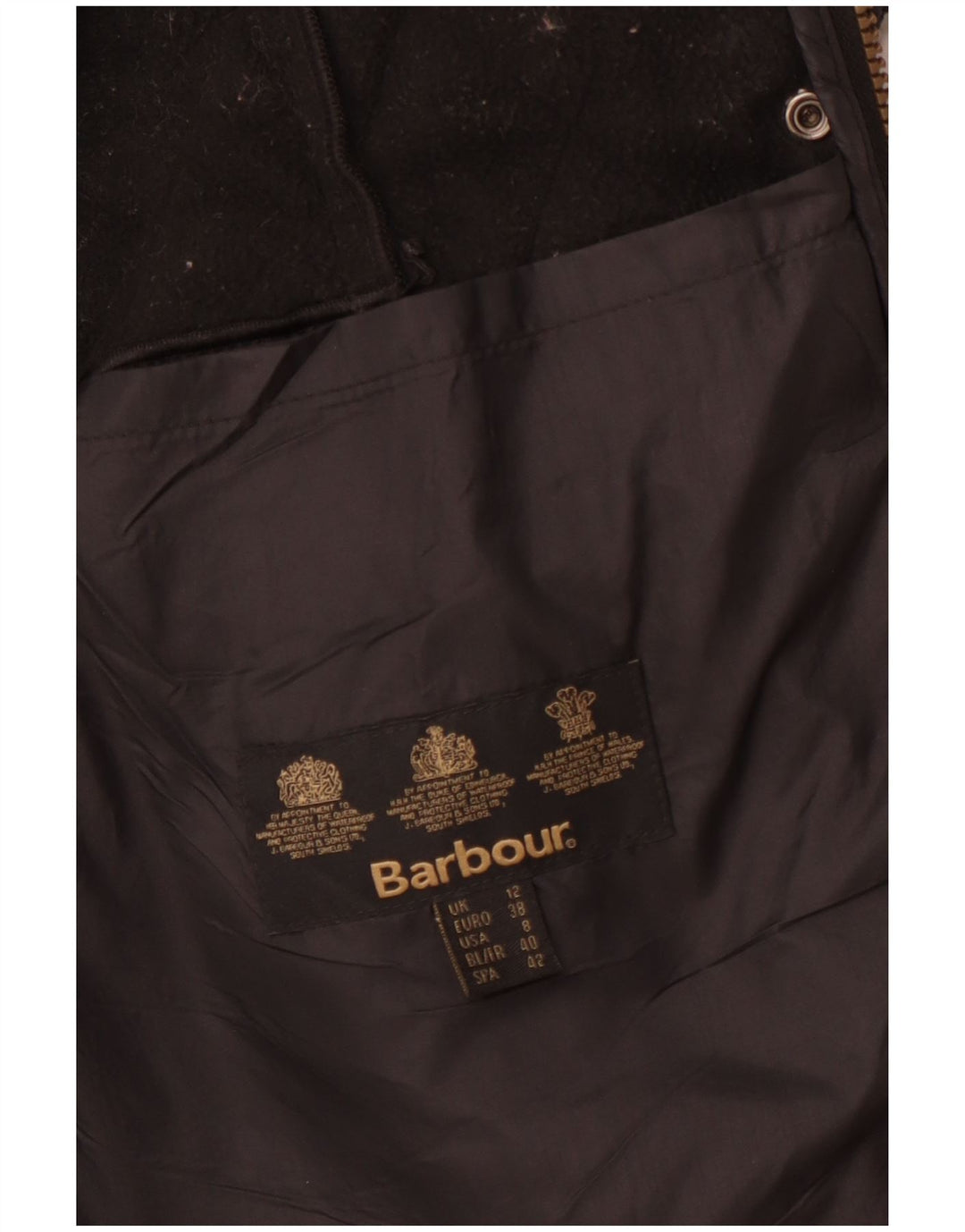 BARBOUR Chaqueta acolchada para mujer Reino Unido 12 Mediano Negro