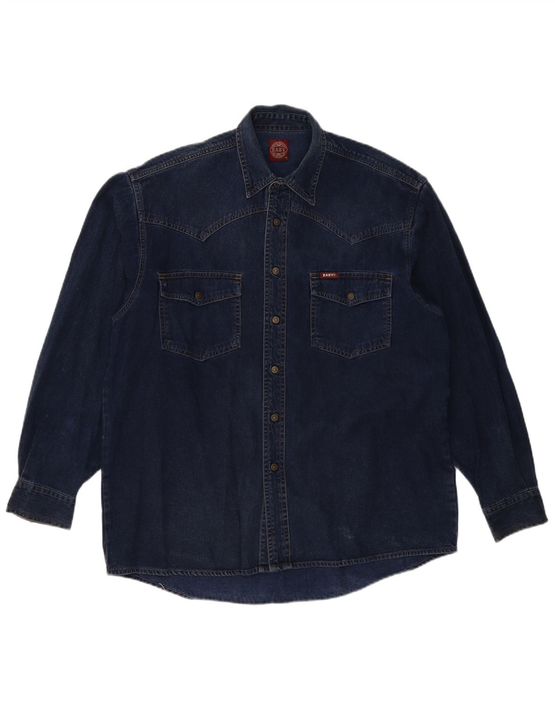 Camisa Vaquera Easy Hombre Algodón Azul Marino Medio