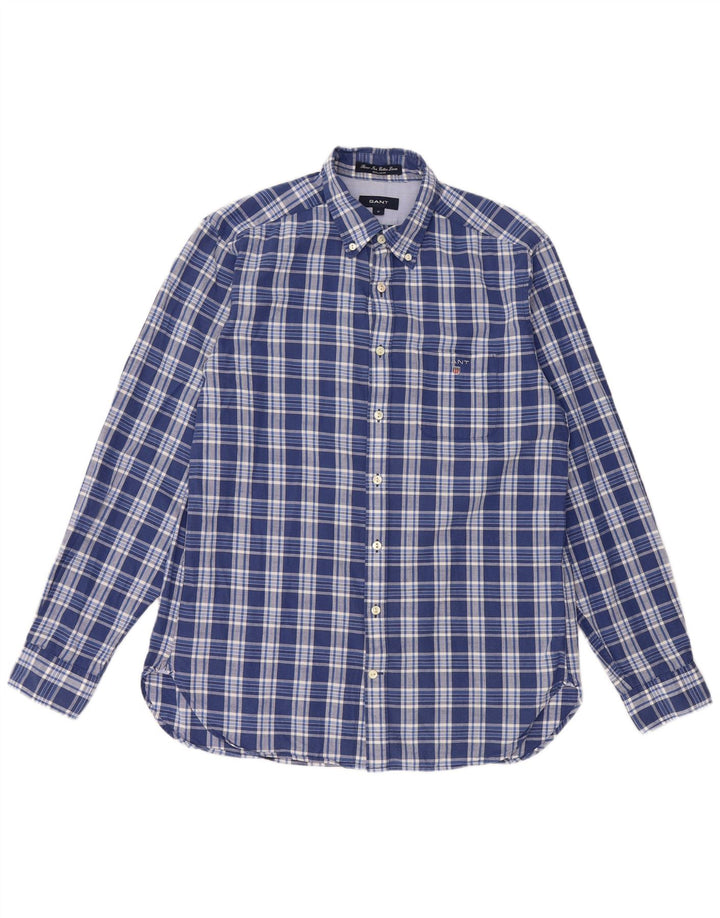 GANT Camisa Regular Fit De Algodón A Cuadros Azul Medio Hombre