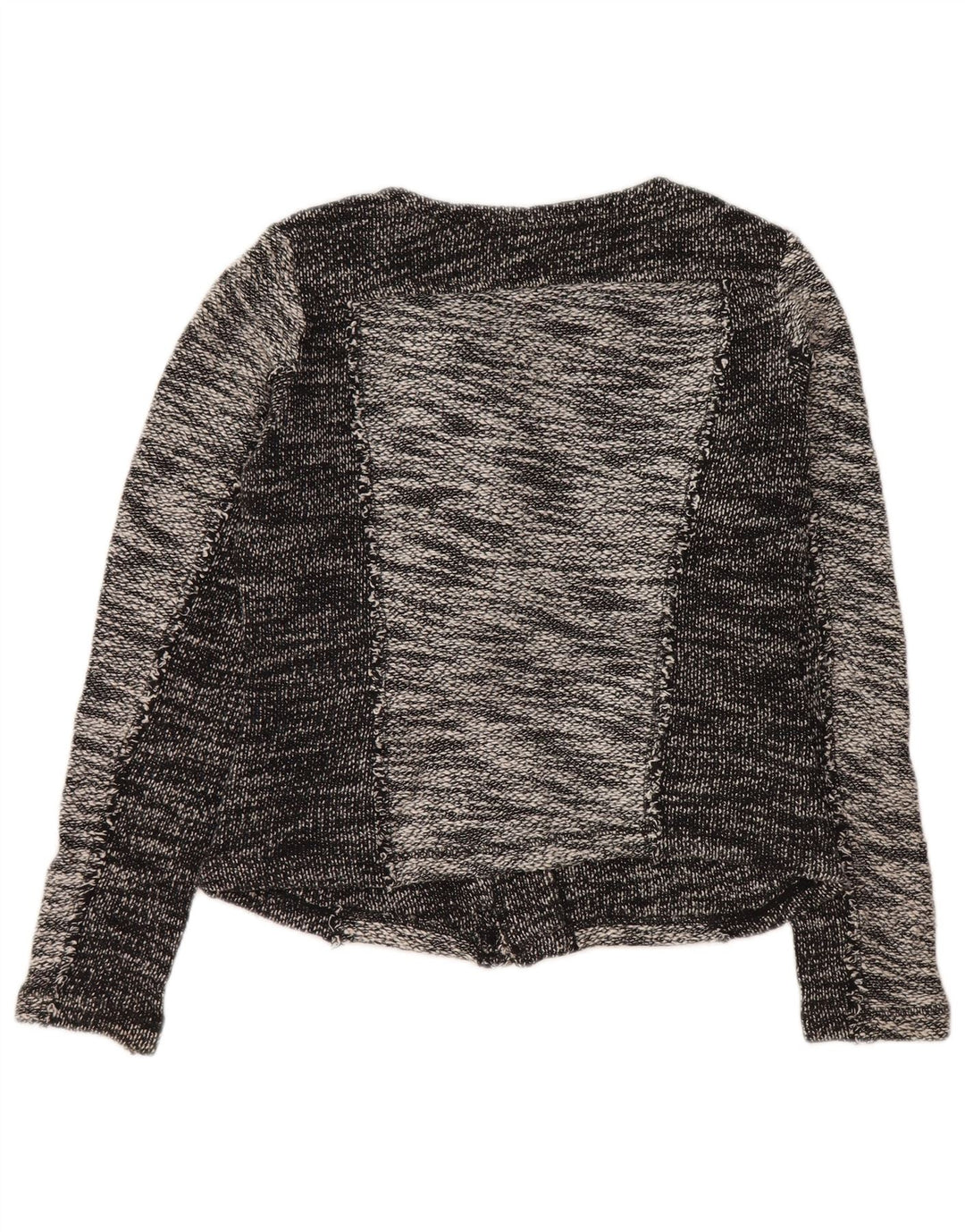 CALVIN KLEIN Chaqueta corta para mujer UK 10 Small Gris Colorblock Algodón