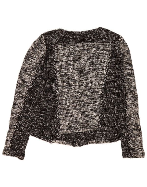 CALVIN KLEIN Chaqueta corta para mujer UK 10 Small Gris Colorblock Algodón