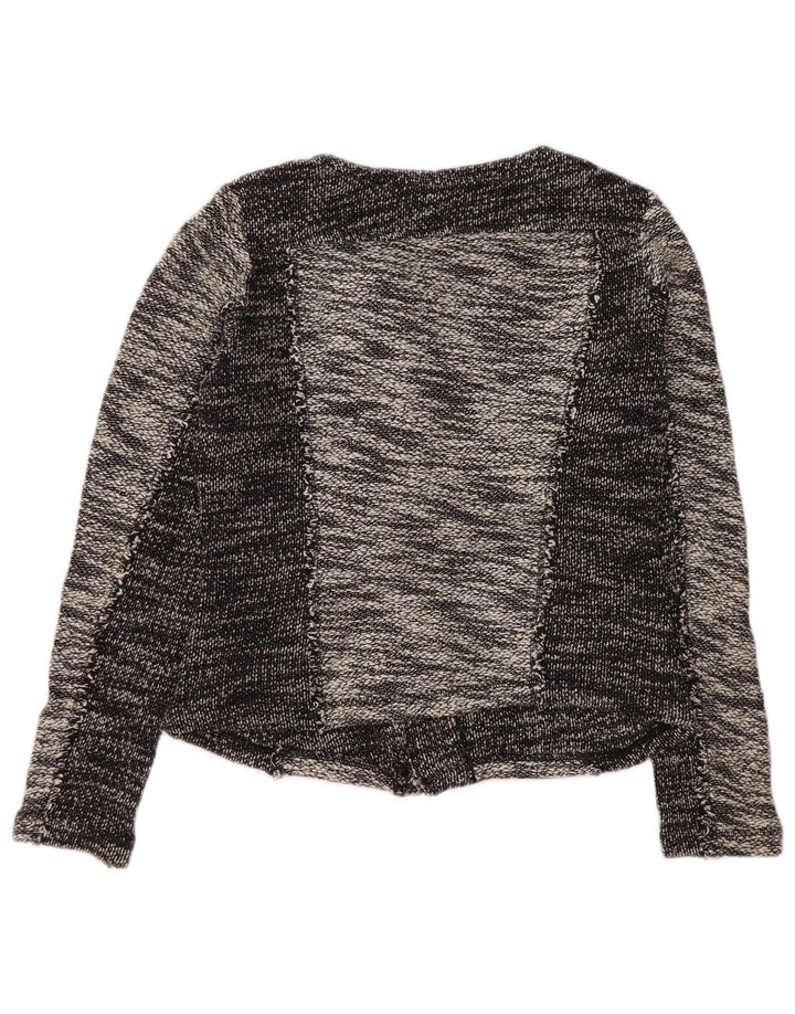 CALVIN KLEIN Chaqueta corta para mujer UK 10 Small Gris Colorblock Algodón