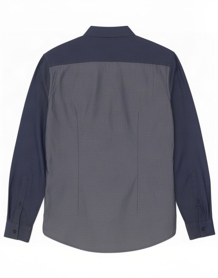 Camisa Trussardi Hombre Talla 40 Mediana Azul Marino Algodón