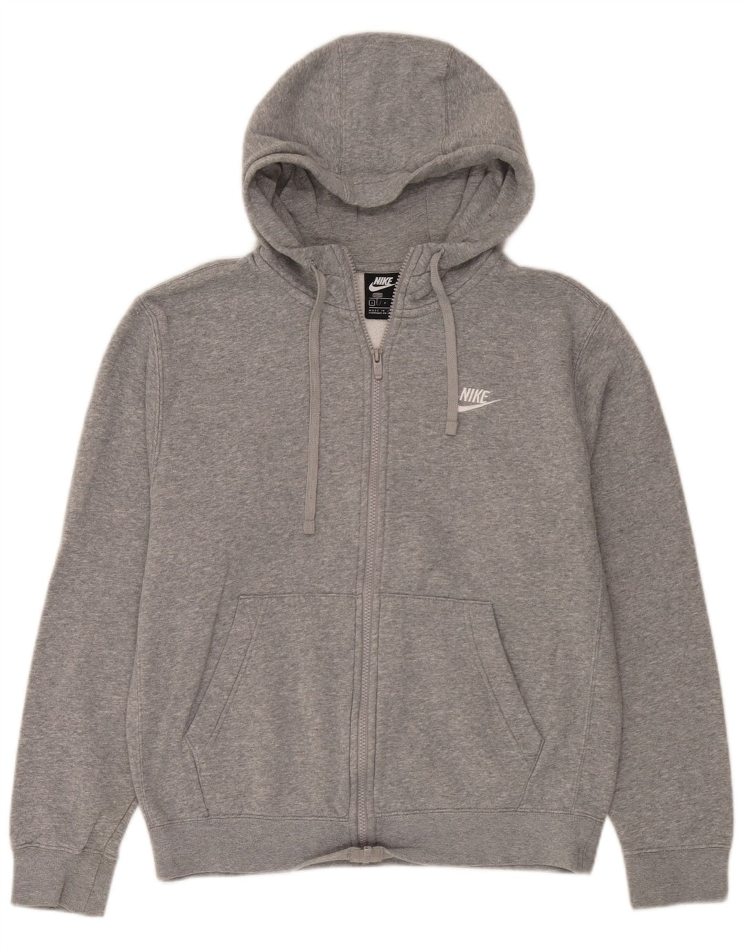 Nike - Sudadera con capucha y cremallera para hombre, talla pequeña, algodón gris