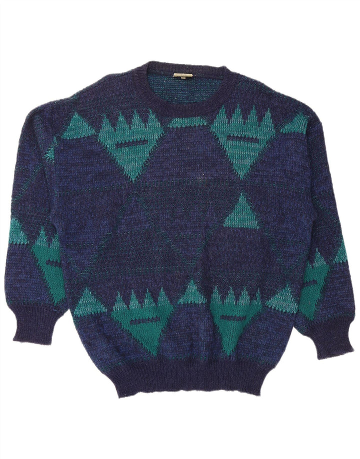 4 CASTELLA Jersey con Cuello Barco para Hombre IT 56 XL Azul Marino Geométrico