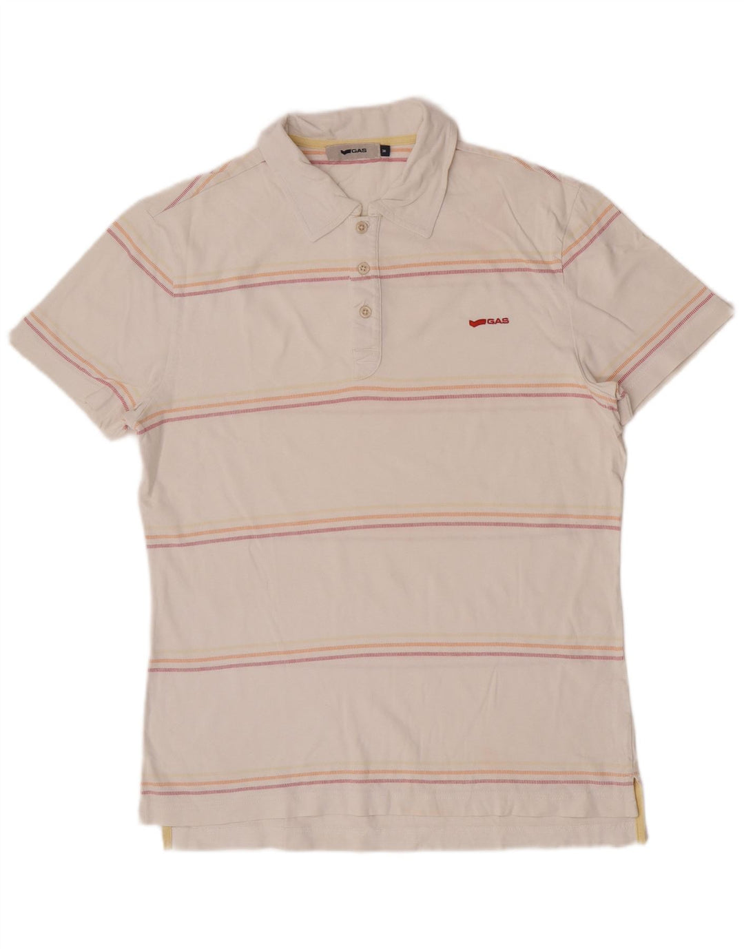 Polo Gas Hombre Algodón A Rayas Blanco Mediano