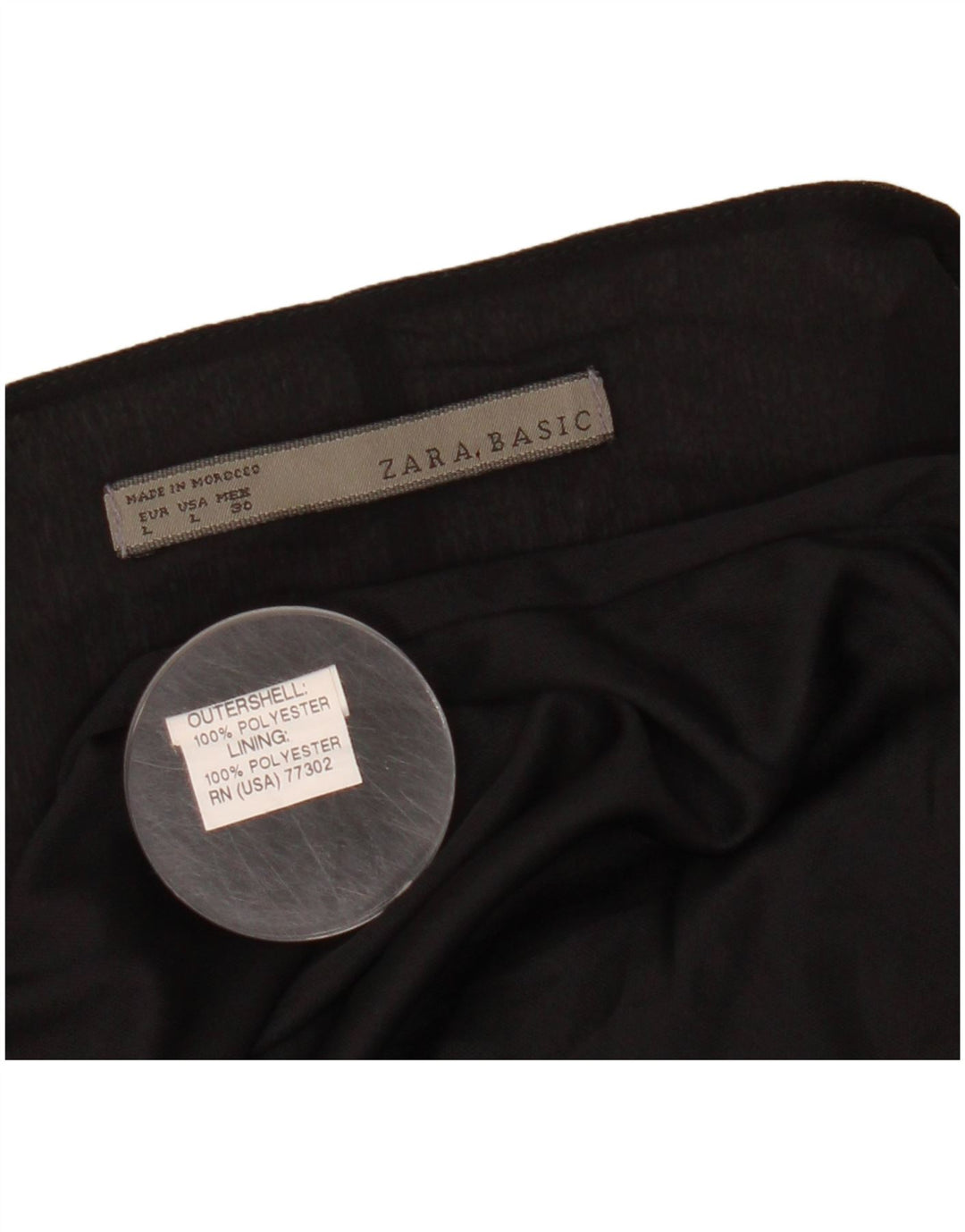 ZARA Vestido Burbuja Sin Mangas Mujer UK 44 Grande Poliéster Negro