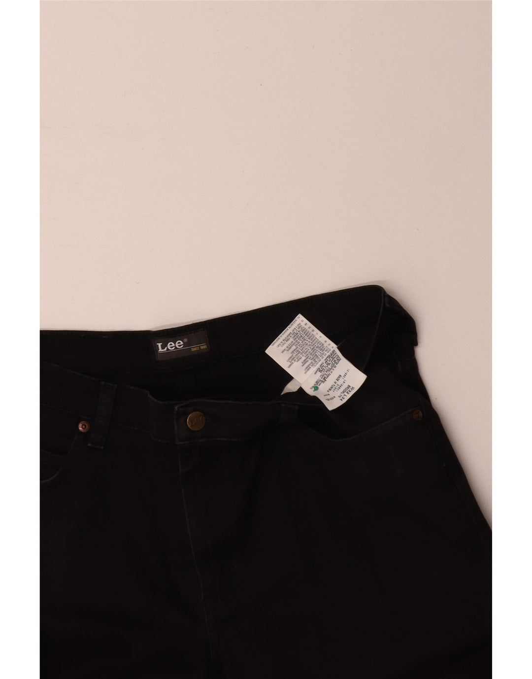 LEE Pantalones informales rectos Brooklyn para hombre W32 L28 Algodón negro