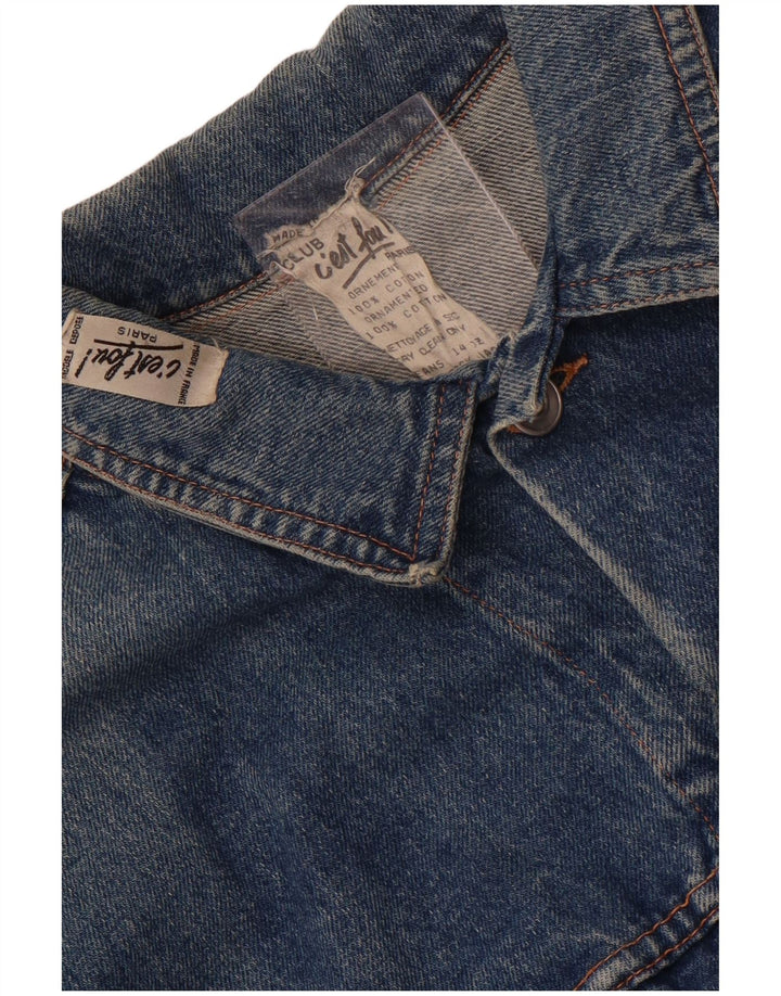 Vintage hombres chaqueta de mezclilla Reino Unido 38 algodón azul medio