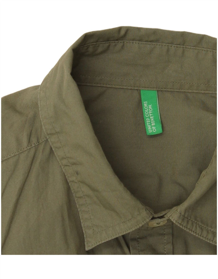 BENETTON Camisa Hombre Pequeña Caqui
