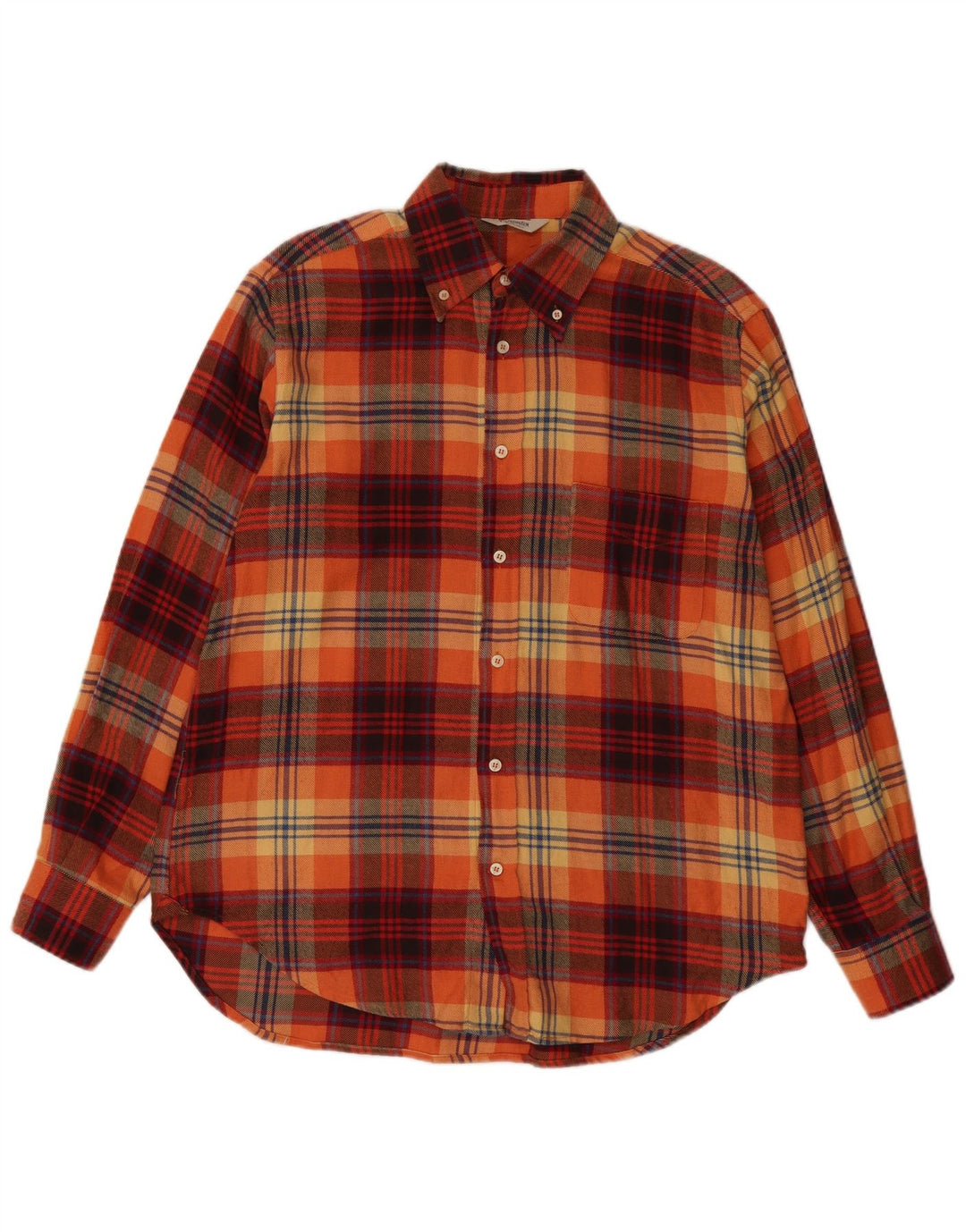 Dolomiten Camisa de franela para hombre Talla 41 Algodón a cuadros naranja grande