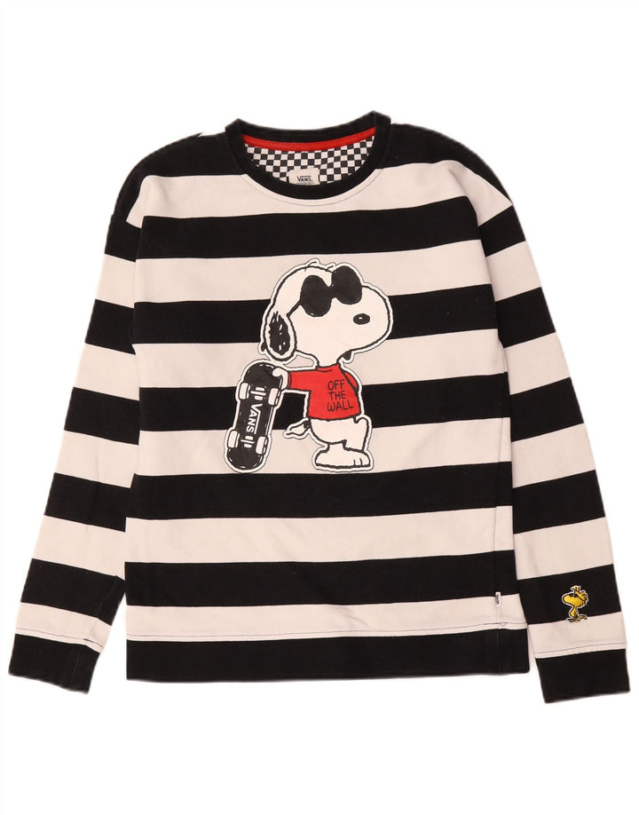Vans Hombre Peanuts Graphic Top Manga Larga Pequeño Algodón A Rayas Negro