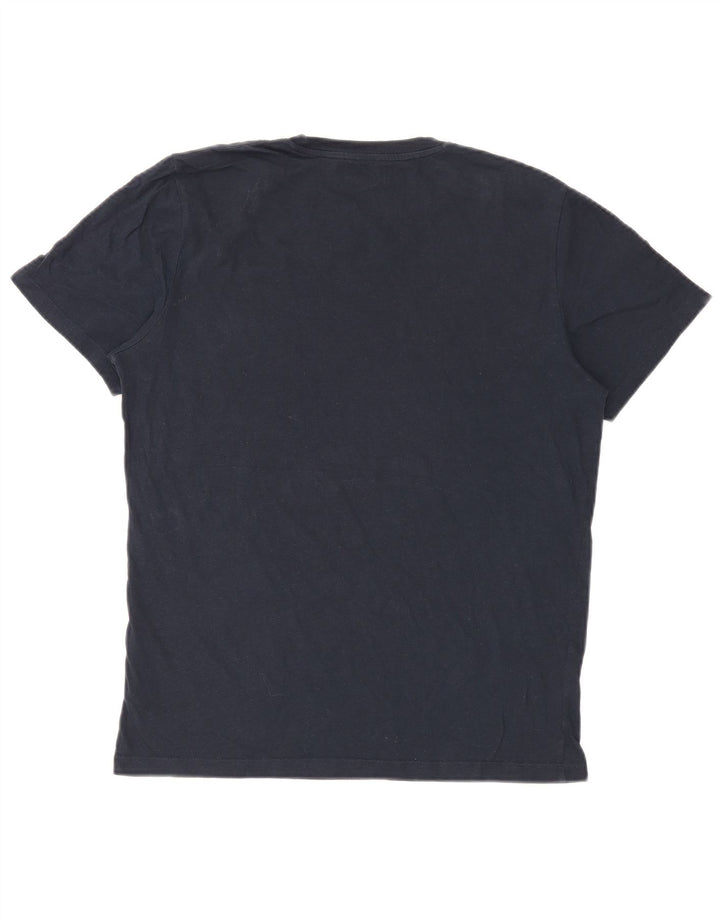 Jack & Jones Hombre Camiseta Gráfica Top Medium Azul Marino Algodón