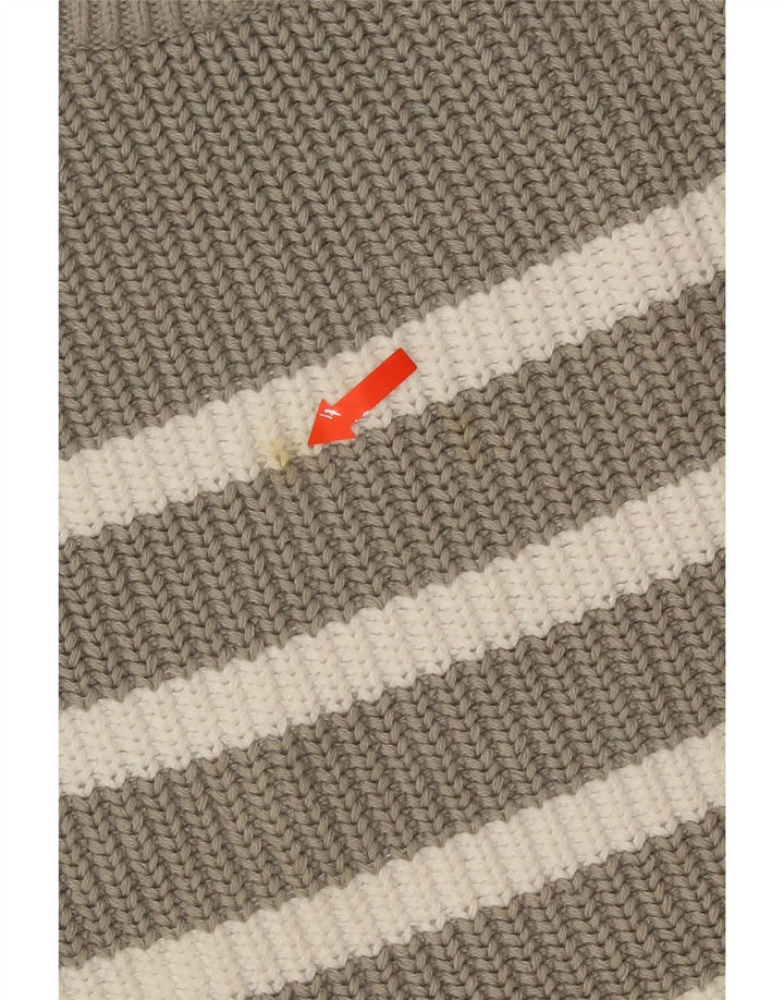 Marks & Spencer Suéter de Cuello Redondo para Mujer UK 10 Small Gris Rayas