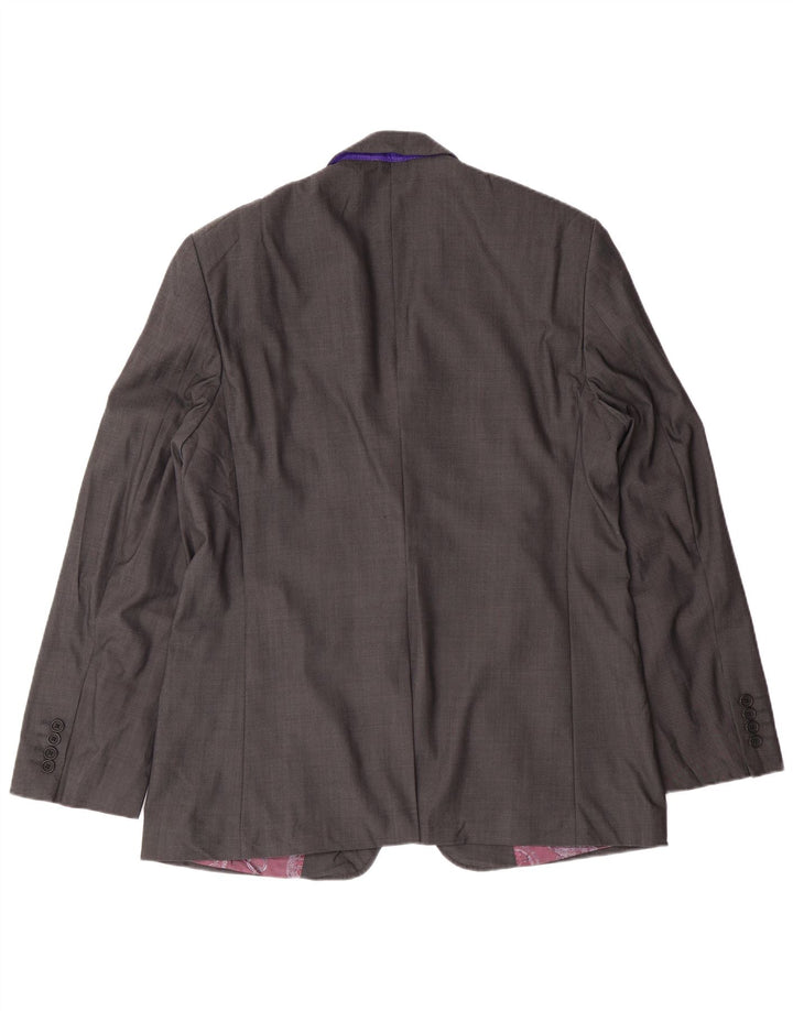 TED BAKER Mens 2 Button Blazer Jacket UK 42 XL Grey Wool