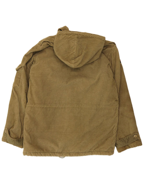 Rifle Chaqueta militar de pana con capucha para hombre UK 38 Medium Khaki Cotton