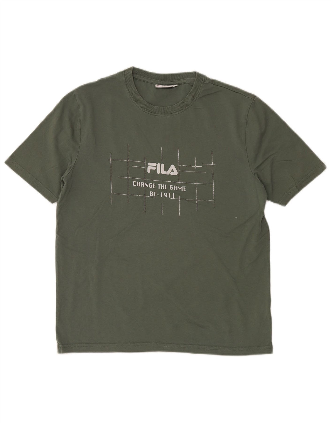FILA Camiseta gráfica para hombre Top Small Khaki Cotton