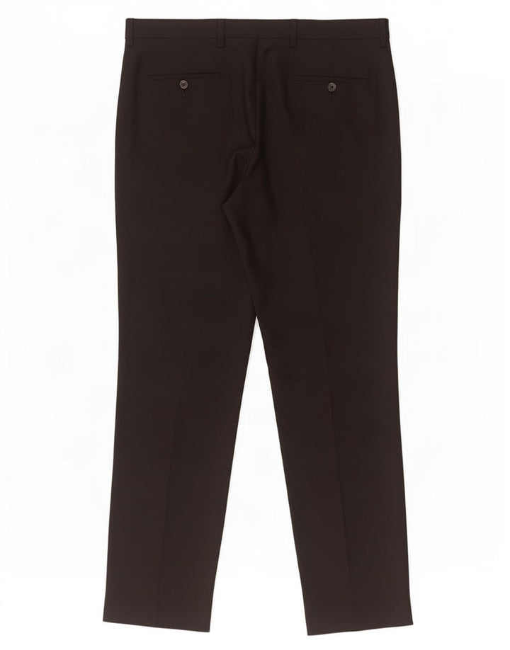 Marks & Spencer Pantalón chino de corte regular para hombre W36 L33 Poliéster negro