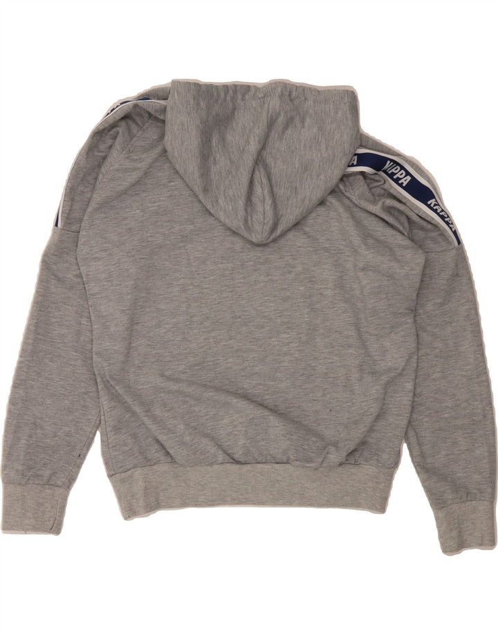 KAPPA Womens Graphic Hoodie Jumper UK 14 Medium Grey Polyester Vintage Kappa and Second-Hand Kappa from Messina Hembry 