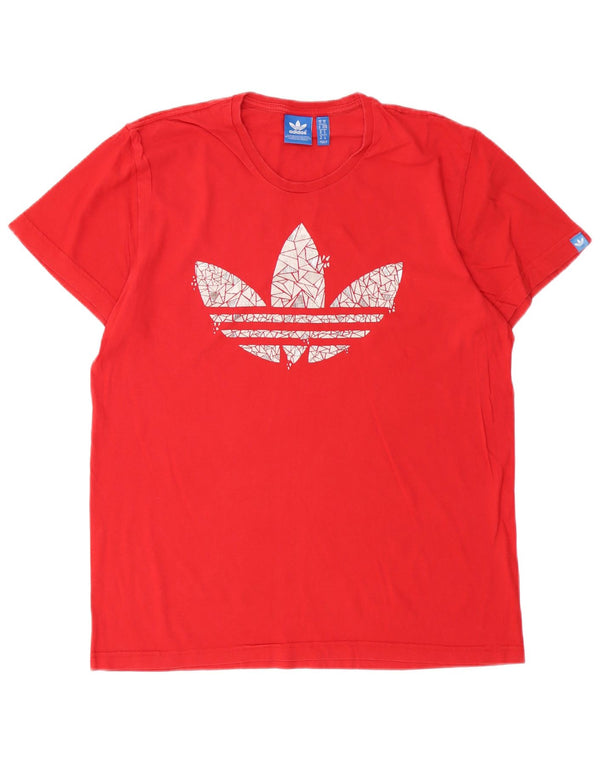 Adidas - Camiseta gráfica para hombre, color rojo medio, algodón