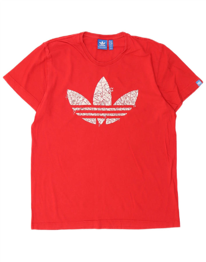 Adidas - Camiseta gráfica para hombre, color rojo medio, algodón