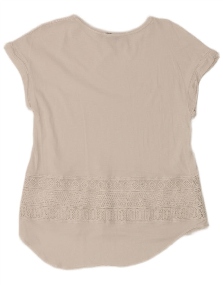 DESIGUAL Blusa gráfica para mujer Top UK 40 Medio Blanco Geométrico