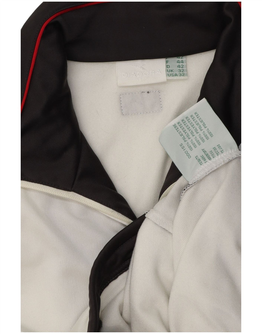 Diadora Chaqueta de chándal para hombre ES 32 2XS Blanco Colorblock Poliéster